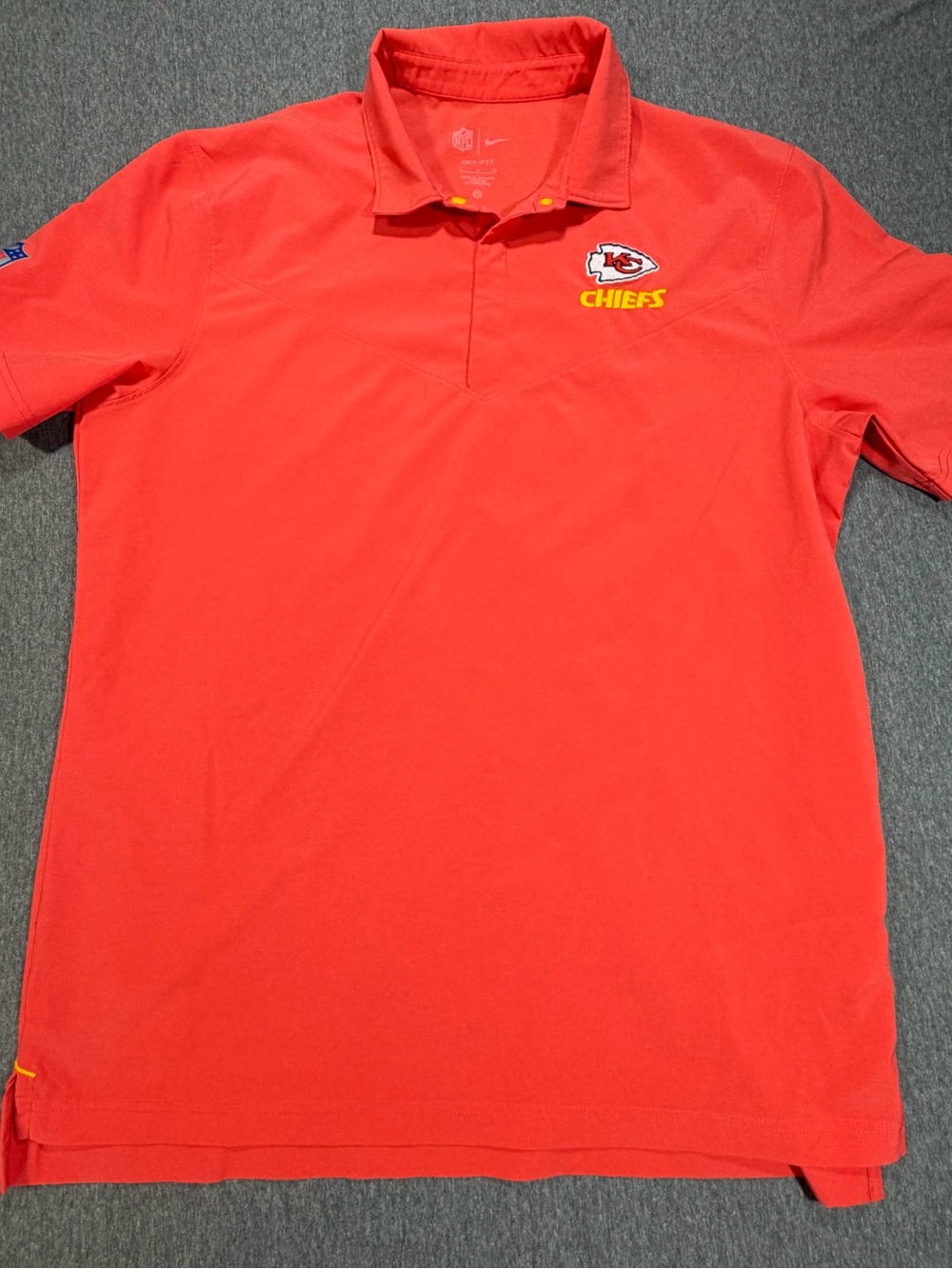 Kansas City Chiefs Nike Dri Fit On Field Polo Mens Large NFL Red Football